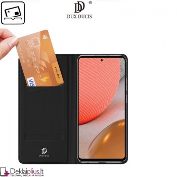 Dux Ducis dirbtinės odos atverčiamas juodas dėklas (telefonams Samsung A72/A72 5G) Dux Ducis dirbtinės odos atverčiamas juodas dėklas (telefonams Samsung A72/A72 5G)